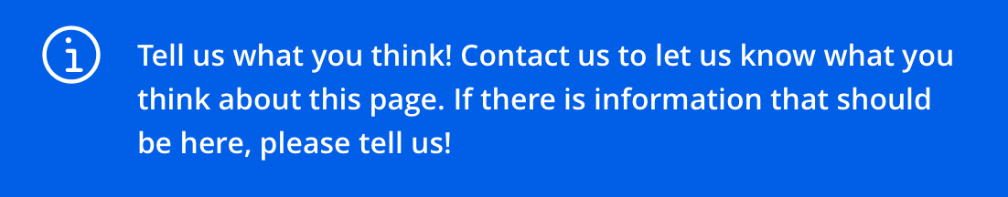Tell us what you think! Contact us to let us know what you think about this page.