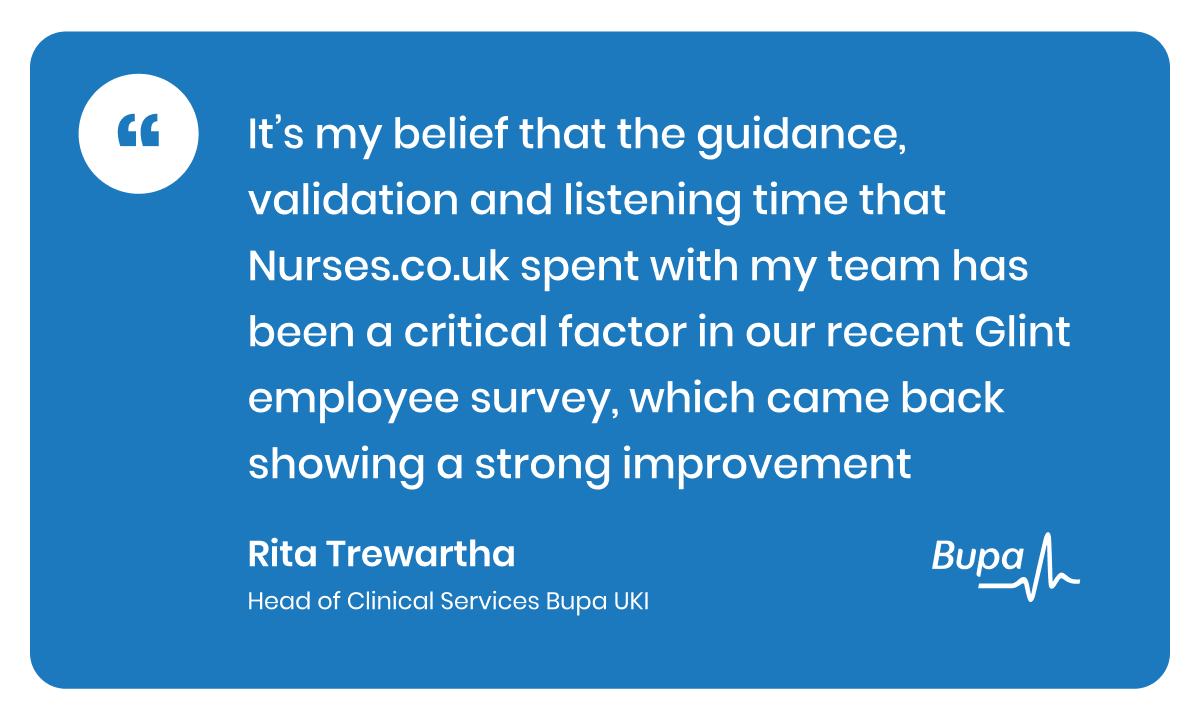 BUPA testimonial for Nurses.co.uk