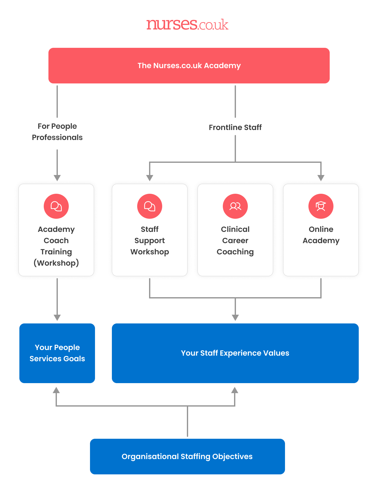 Infographic showing what The Nurses.co.uk Academy is
