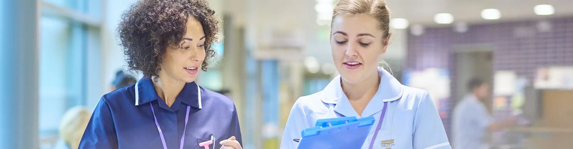 Two nurses on a hospital ward