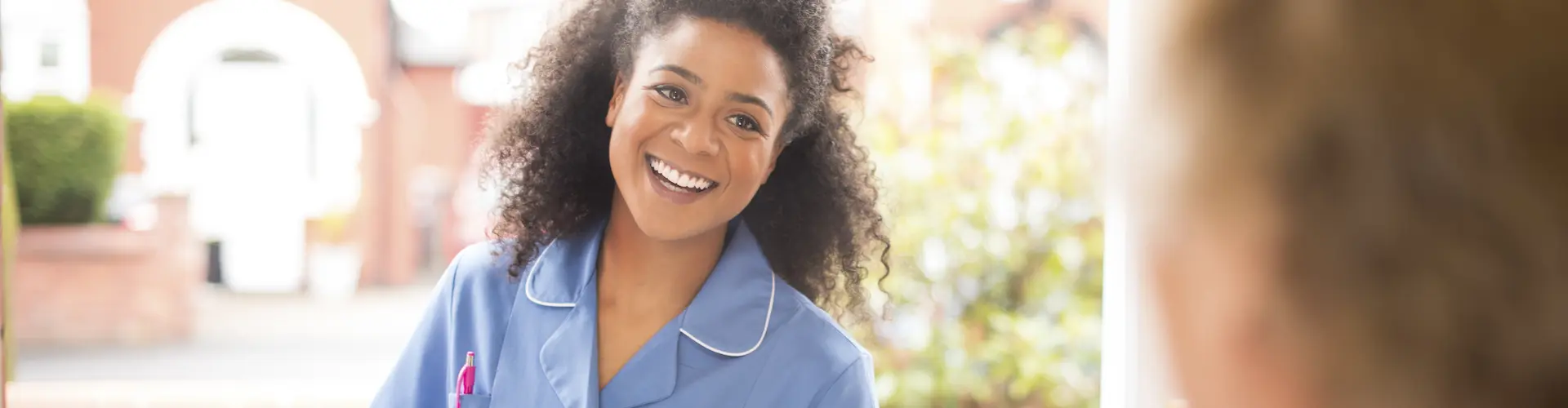 Community nurse at someone's door