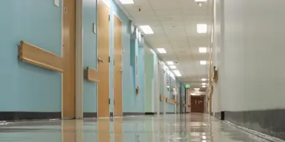 View of a hospital corridor