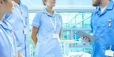 Trainee nurses on a ward