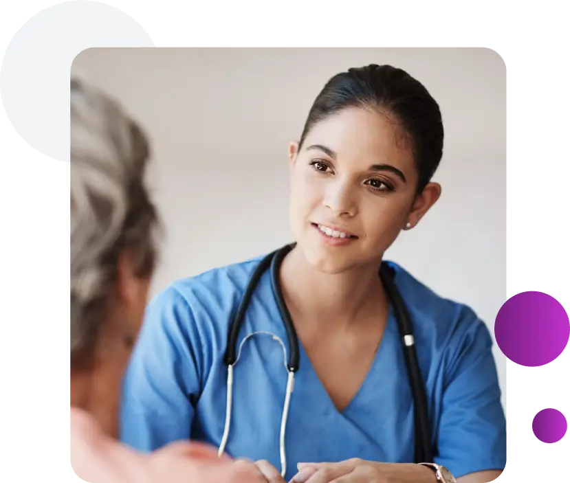Nursing Nurse talking to a patient