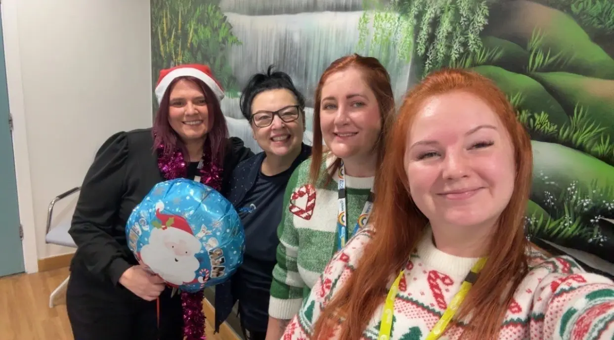 Holly Copper celebrating with friends and family