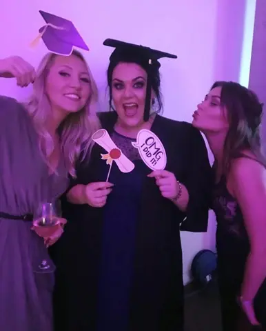 Jade celebrating her graduation